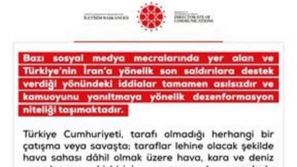 İletişim Başkanlığı’ndan Net Mesaj: “İran İddiaları Dezenformasyon”