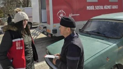 Mobil Sosyal Hizmet Kızılören’de Vatandaşın Kapısına Gitti