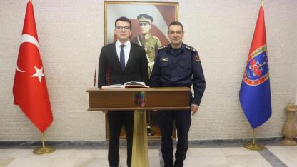 Kaymakam Okumuş’tan İl Jandarma Komutanı Kaya’ya İade Ziyaret