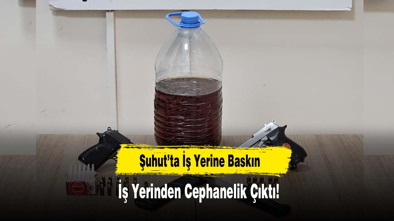Şuhut’ta İş Yerinden Cephanelik Çıktı!