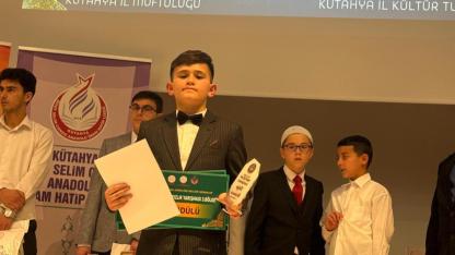Afyonkarahisarlı Hafızlık Öğrencisi Kütahya'da Birinci Oldu