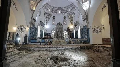 Cami’de 600 yıllık havuz kalıntısı ortaya çıkarıldı