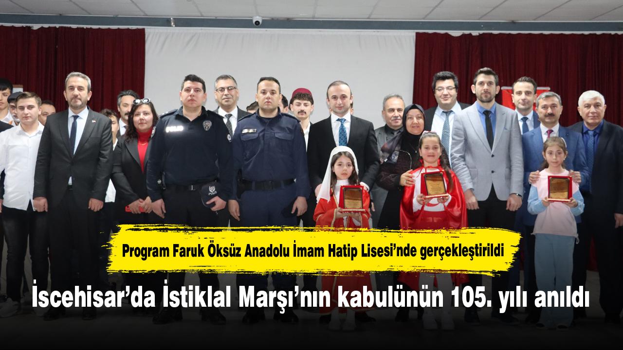 İscehisar’da İstiklal Marşı’nın kabulünün 105. yılı anıldı