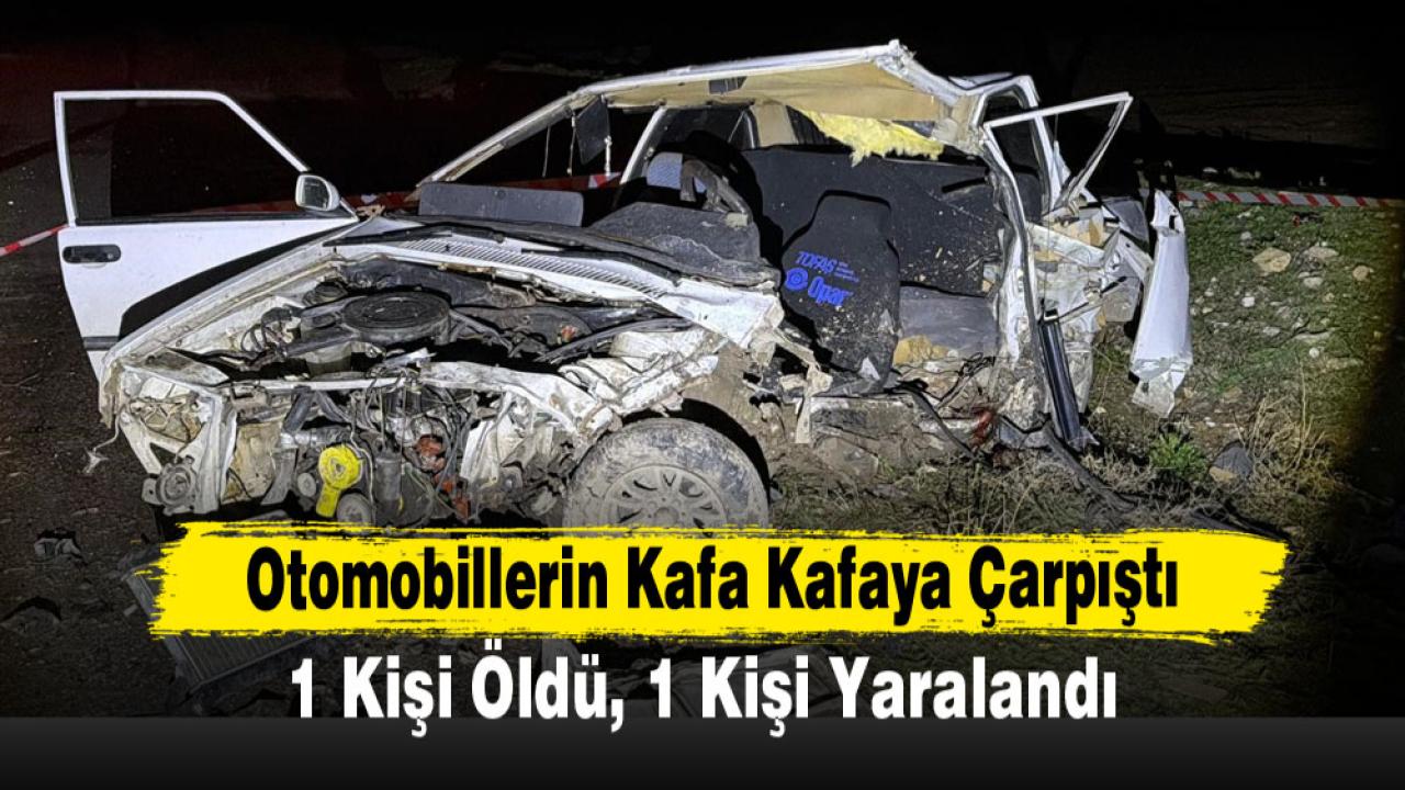 Otomobillerin Kafa Kafaya Çarpıştığı Kazada 1 Kişi Öldü, 1 Kişi Yaralandı