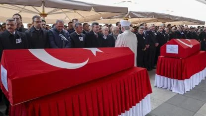 Katar’da şehit olan ASELSAN teknisyenleri Ankara’da son yolculuklarına uğurlandı