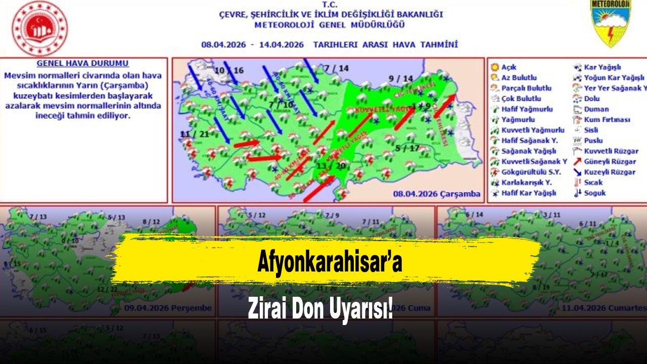 Afyonkarahisar’a Zirai Don Uyarısı!