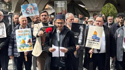 Afyonkarahisar'da İsrail'in Filistinli Esirlere Yönelik "İdam Yasası" Protesto Edildi