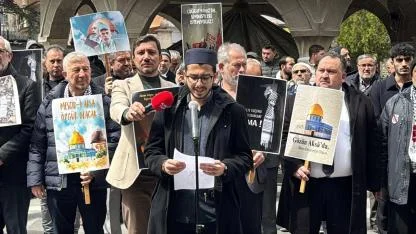 Afyonkarahisar'da İsrail'in Filistinli Esirlere Yönelik "İdam Yasası" Protesto Edildi