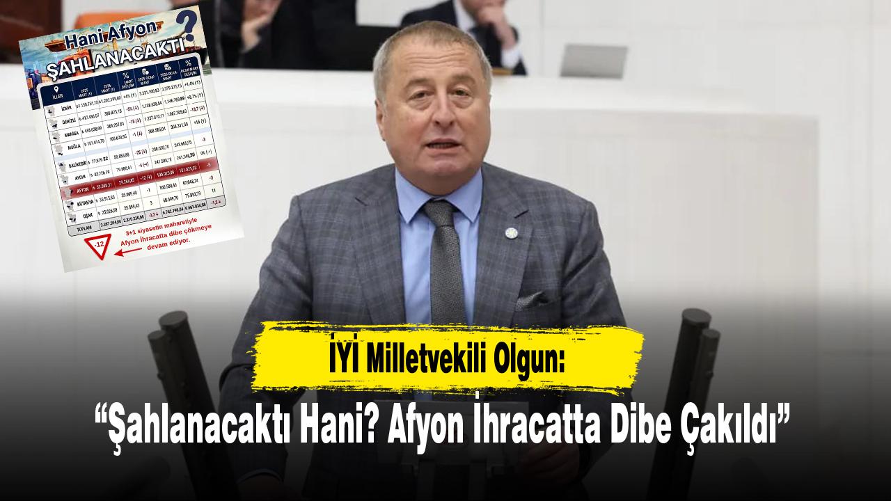 Olgun’dan İktidara İhracat Eleştirisi: “Şahlanacaktı Hani? Afyon İhracatta Dibe Çakıldı”