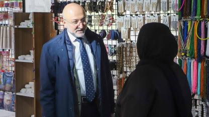 Başkan Şahin Sahada Afyon Esnafını Ziyaret Etti