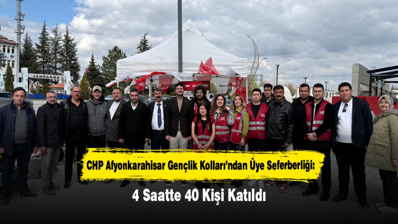 CHP Afyonkarahisar Gençlik Kolları’ndan Üye Seferberliği: 4 Saatte 40 Kişi Katıldı