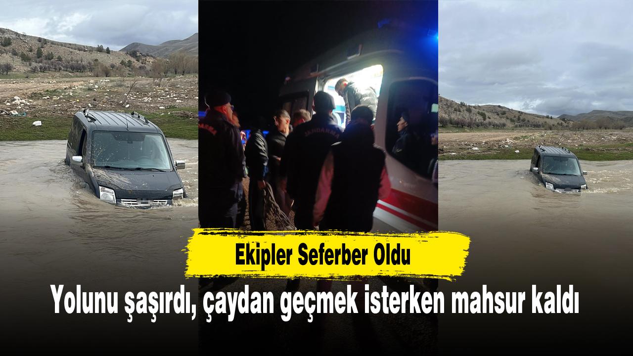 Yolunu Şaşırdı, Çaydan Geçmek İsterken Mahsur Kaldı