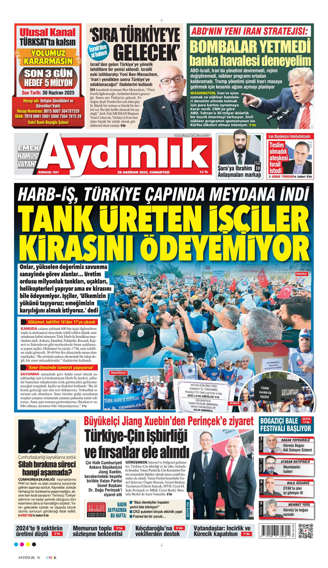 AYDINLIK GAZETESİ Gazete Manşeti