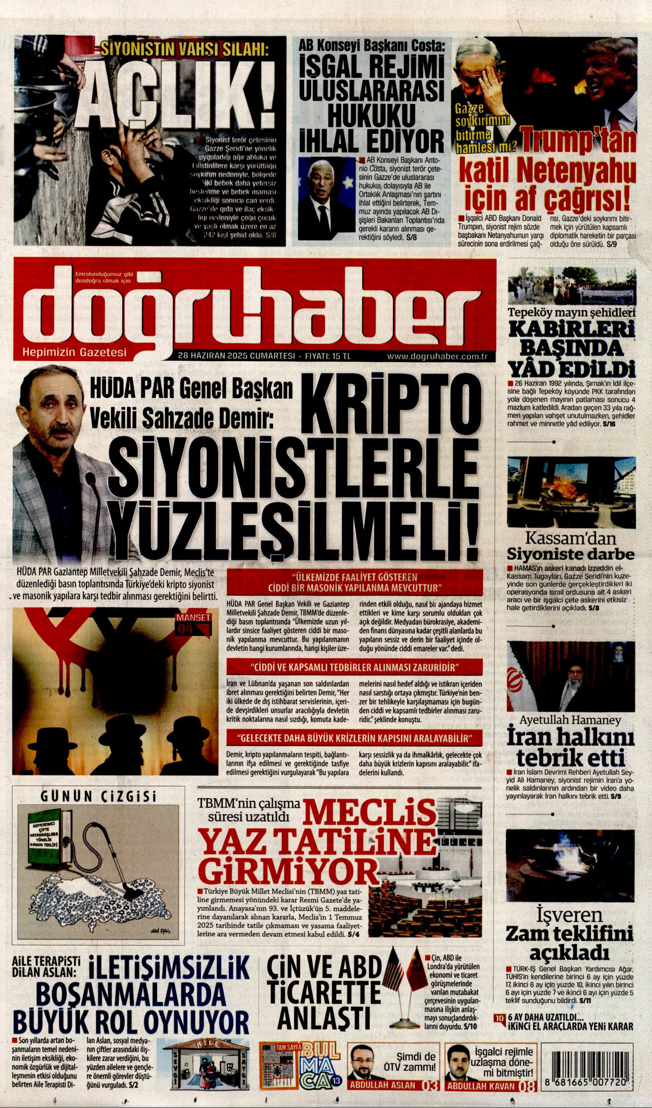 DOĞRU HABER Gazete Manşeti