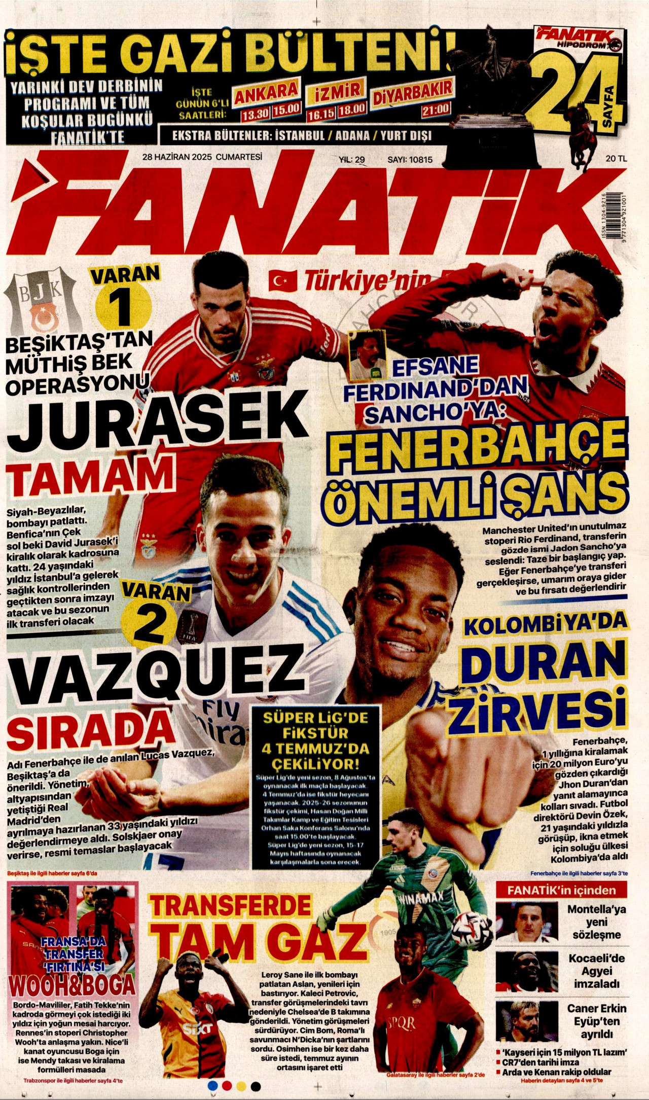 FANATİK Gazete Manşeti