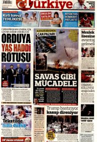 TÜRKİYE GAZETESİ Gazete Manşeti