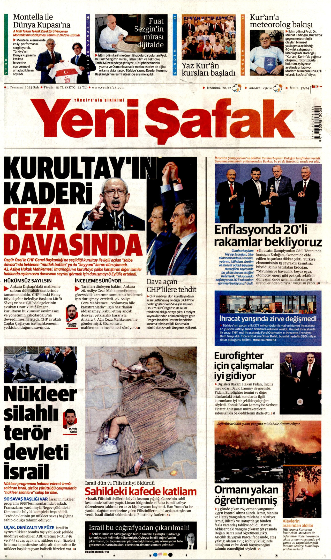 YENİ ŞAFAK Gazete Manşeti