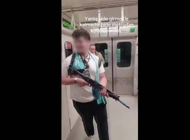 SON DAKİKA: Metroda Korku Dolu Anlar! Elinde Tüfekle Yolcuları Tehdit Etti, O Anları Videoya Aldı!