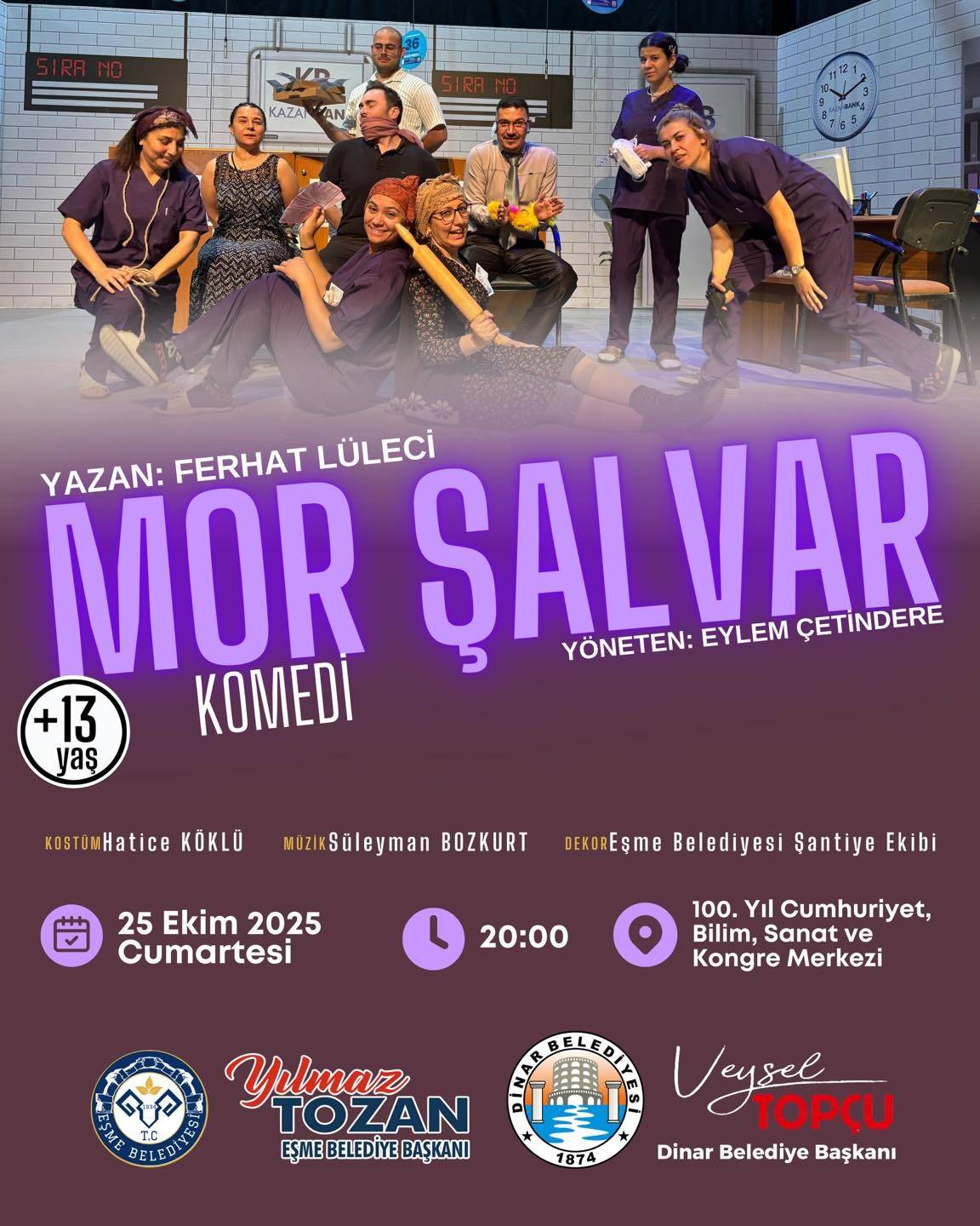 “Mor Şalvar” Tiyatrosu Dinar’da Sahnelenmeye Hazırlanıyor