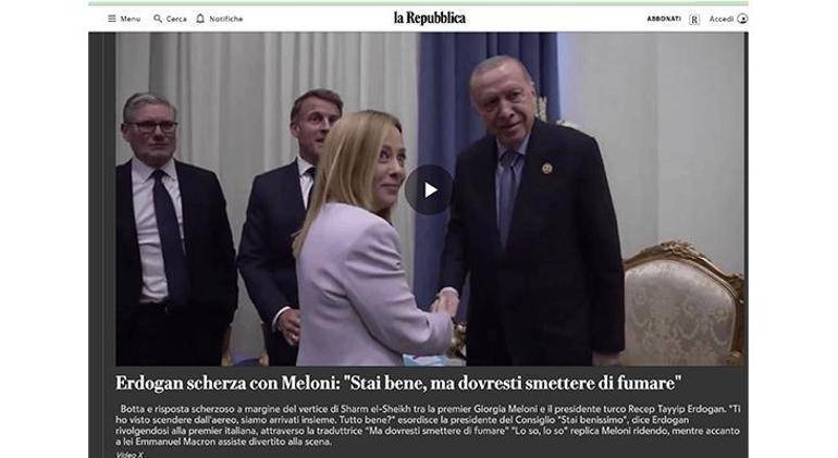 Erdoğan’ın Meloni’ye Sigara Uyarısı İtalyan Basınında Geniş Yankı Uyandırdı