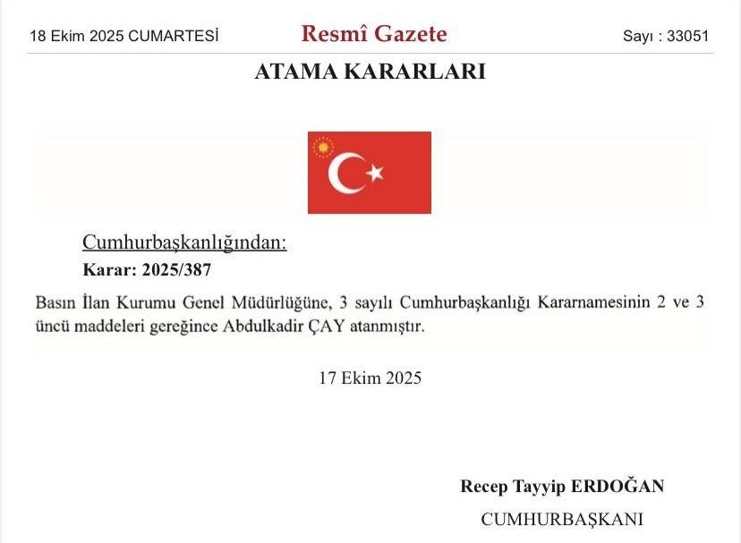 Abdülkadir Çay, Basın İlan Kurumu Genel Müdürü Oldu