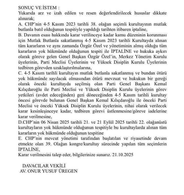 CHP’nin 39. Kurultay Süreci Yargıya Taşındı: İl Kongrelerinin İptali Talep Edildi!