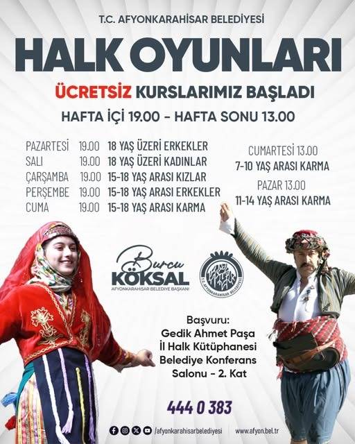 Afyonkarahisar Belediyesi Halk Oyunları Kursları Başlıyor