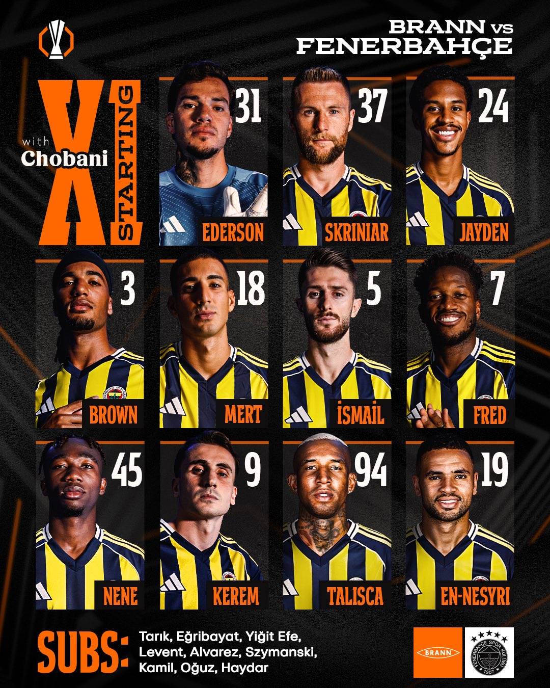 Brann – Fenerbahçe ilk 11’leri belli oldu! Brann FB maç kadrosu açıklandı