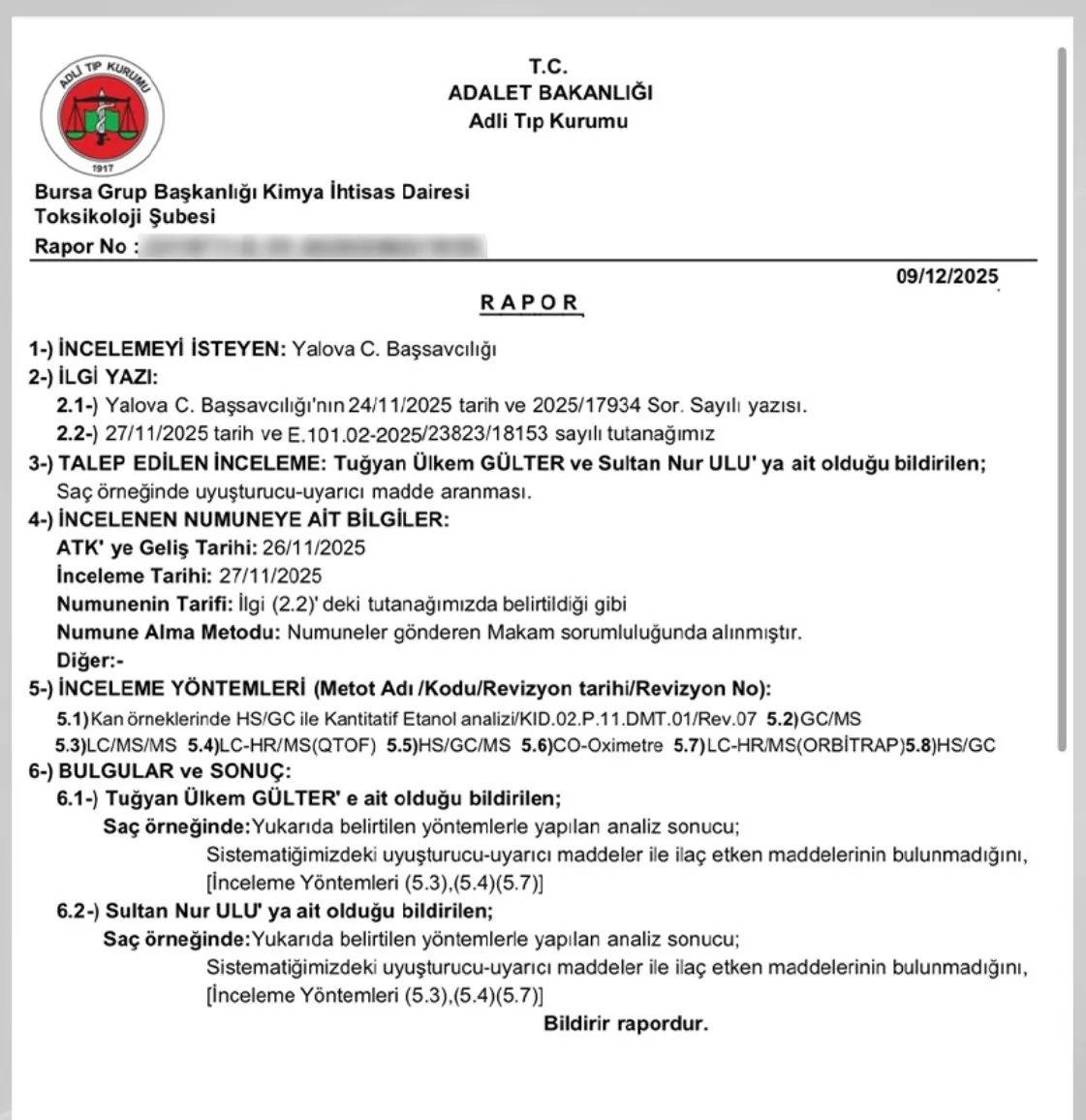 Son Dakika: Güllü’nün Kızı Tuğyan’ın Uyuşturucu Testi Belli Oldu!