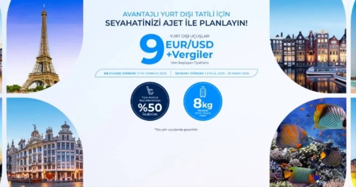 AJet’ten Yurt Dışı Uçuşlara 9 Dolar’dan Başlayan Dev Kampanya Duyurusu!