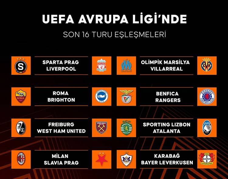 UEFA Avrupa Ligi Son 16 Turu Eşleşmeleri Açıklandı!
