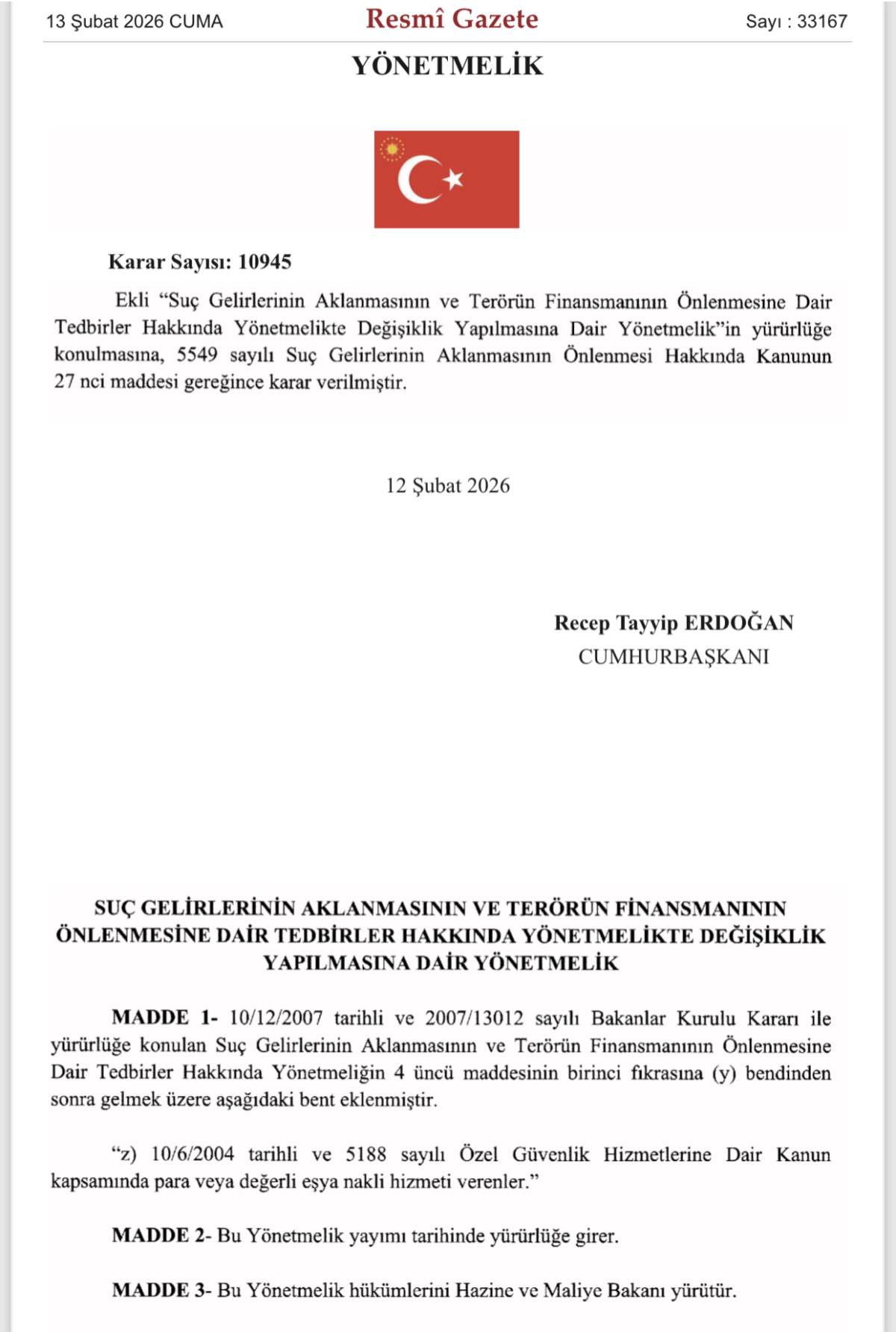 Resmî Gazete'de Yayımlandı: Para ve Değerli Eşya Nakli Yapan Şirketlere Sıkı Denetim!