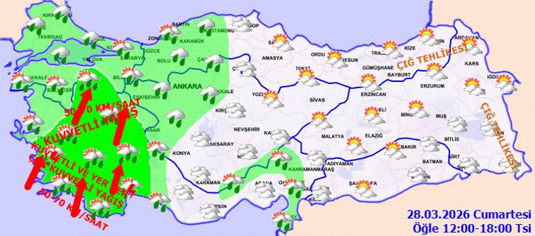 Meteoroloji Genel Müdürlüğü'nden 12 İlde Sarı Kodlu Alarm: Kuvvetli Yağış, Fırtına ve Çığ Tehlikesi Uyarısı!
