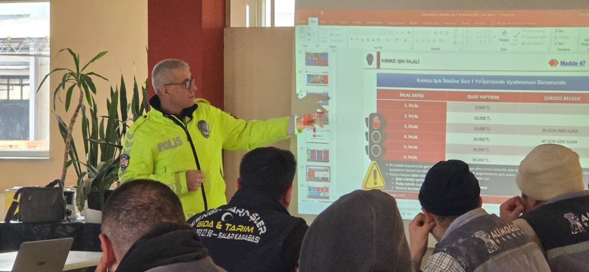 Alimoğlu Mermer İşçilerine Trafik Güvenliği Eğitimi Verildi