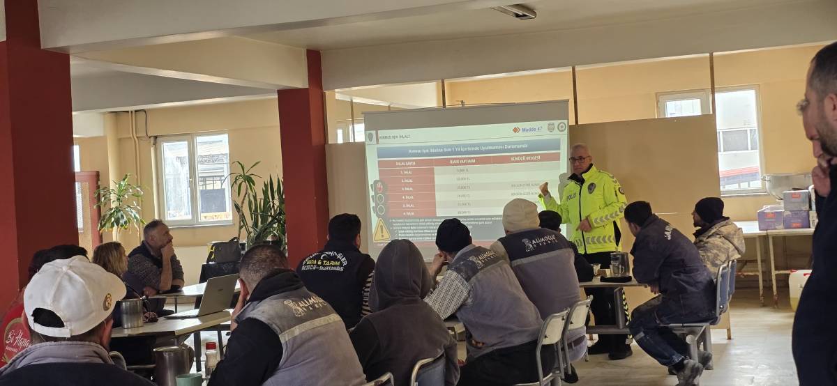 Alimoğlu Mermer İşçilerine Trafik Güvenliği Eğitimi Verildi