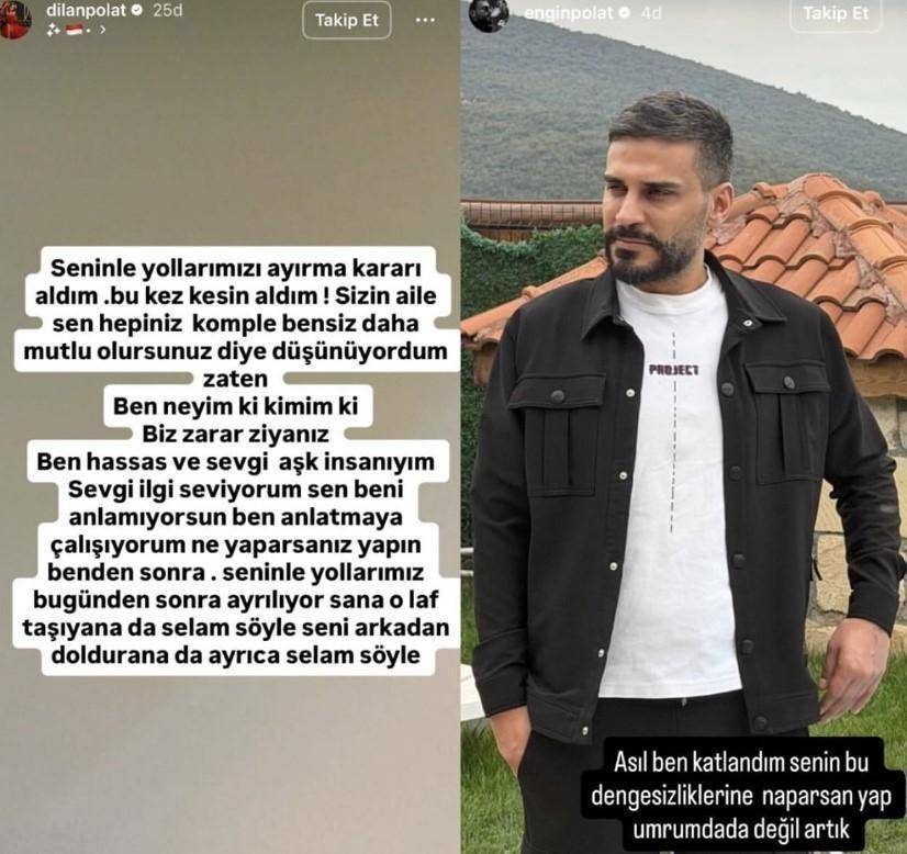 Dilan Polat ve Engin Polat Boşanıyor: Sosyal Medyada Sert Açıklamalar