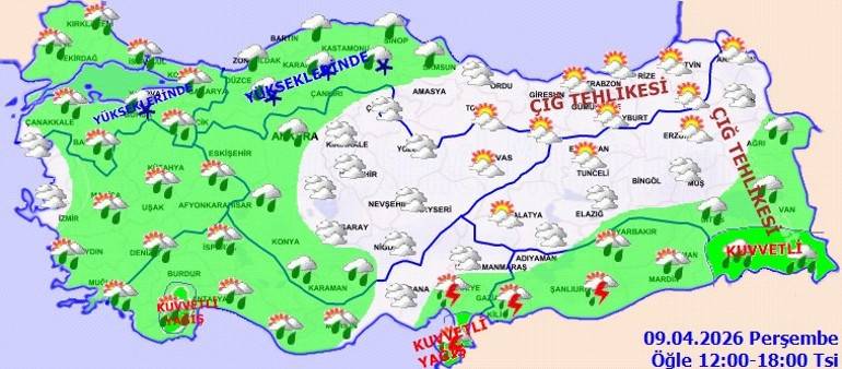Türkiye’de Hava Sertleşiyor: Kuvvetli Yağış, Rüzgar ve Zirai Don Uyarısı!