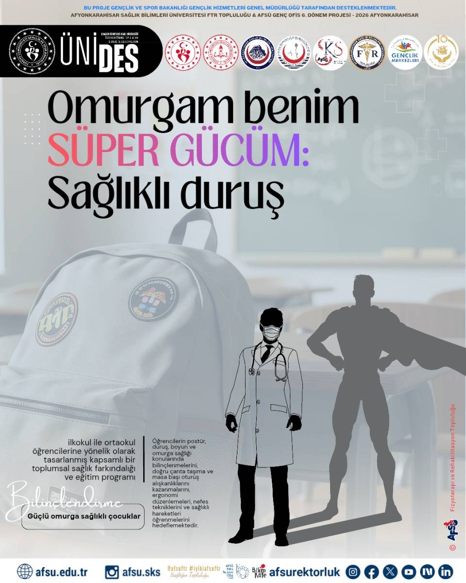 AFSÜ Fizyoterapi Topluluğunun “Omurgam Benim Süper Gücüm” Projesine Kabul